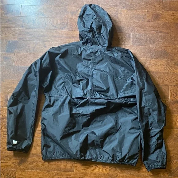 K-Way Black Half-Zip Hooded Windbreaker Jacket Size Medium - Picture 8 of 16